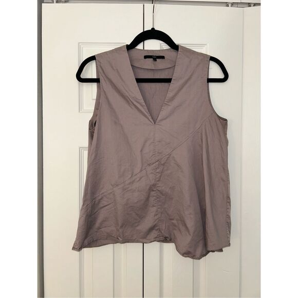 Tibi Tops - Tibi V-Neck Sleeveless Blouse Purple Gray Cotton Top, Size 4, MSRP $345